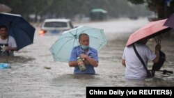 Lũ ở Hà Nam, Trung Quốc, ngày 20/7/2021.